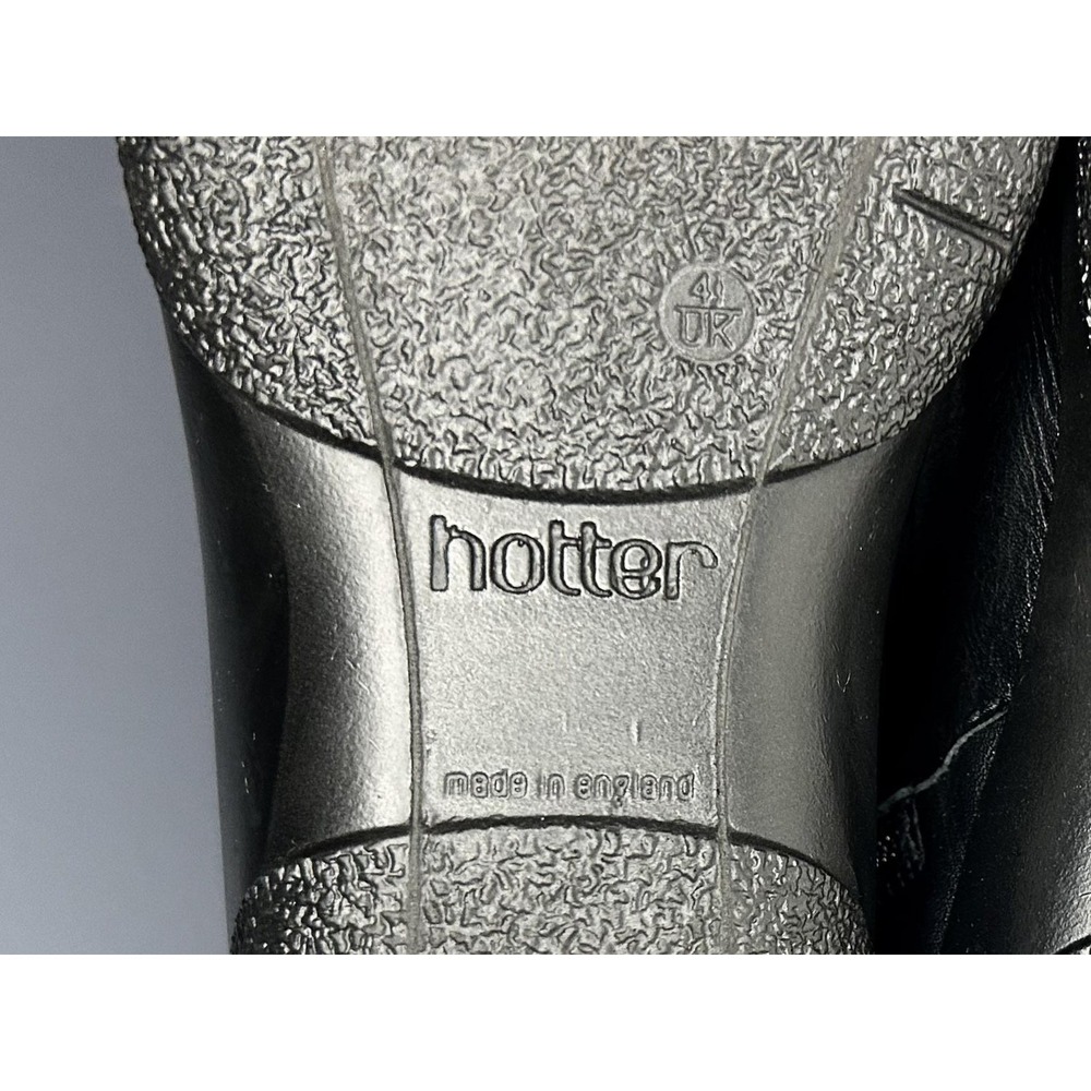 Hotter Boots Womens Size 6.5 Black Whisper Ankle Bootie Leather Zip Flat Comfort - Picture 9 of 16